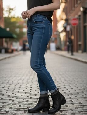 Vintage 7 EIGHT Black ankle booties sz 6M